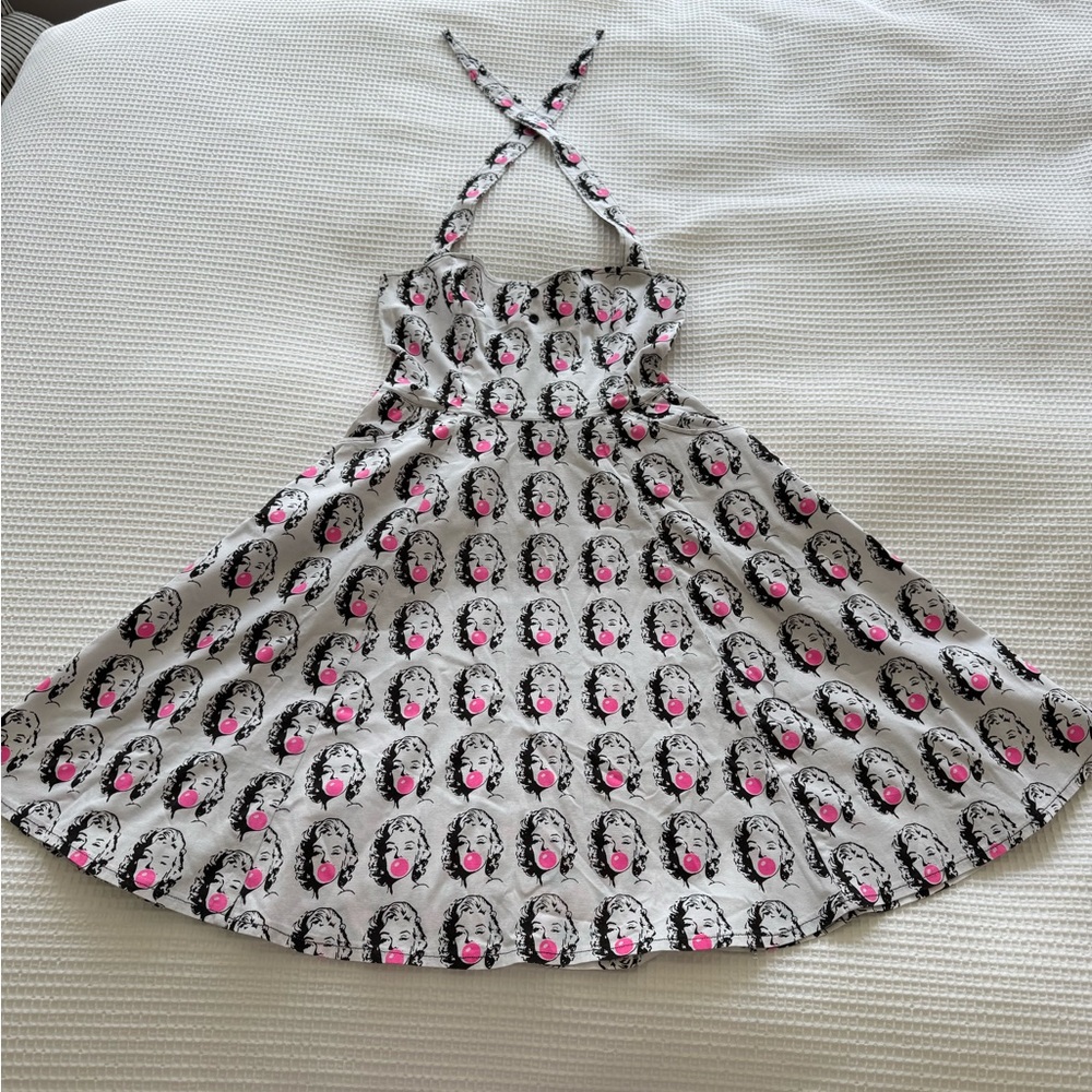Halter Marylin Monroe Dress with Pink Accents